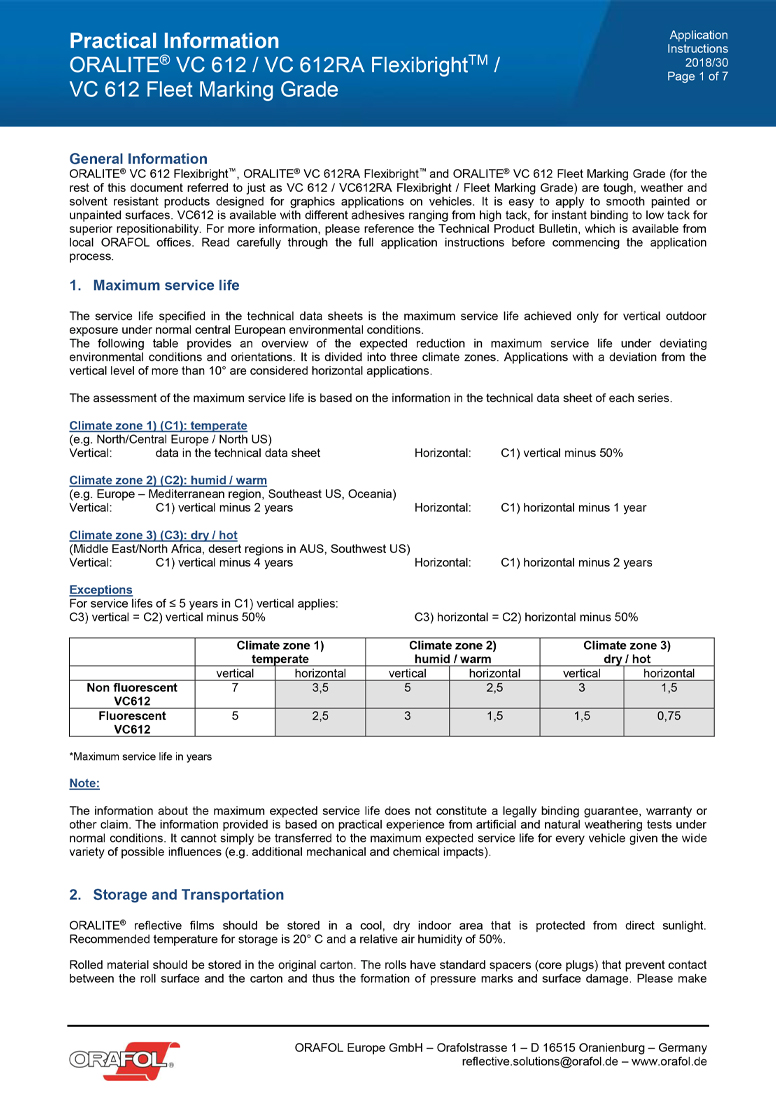 Oralite vc612 application
