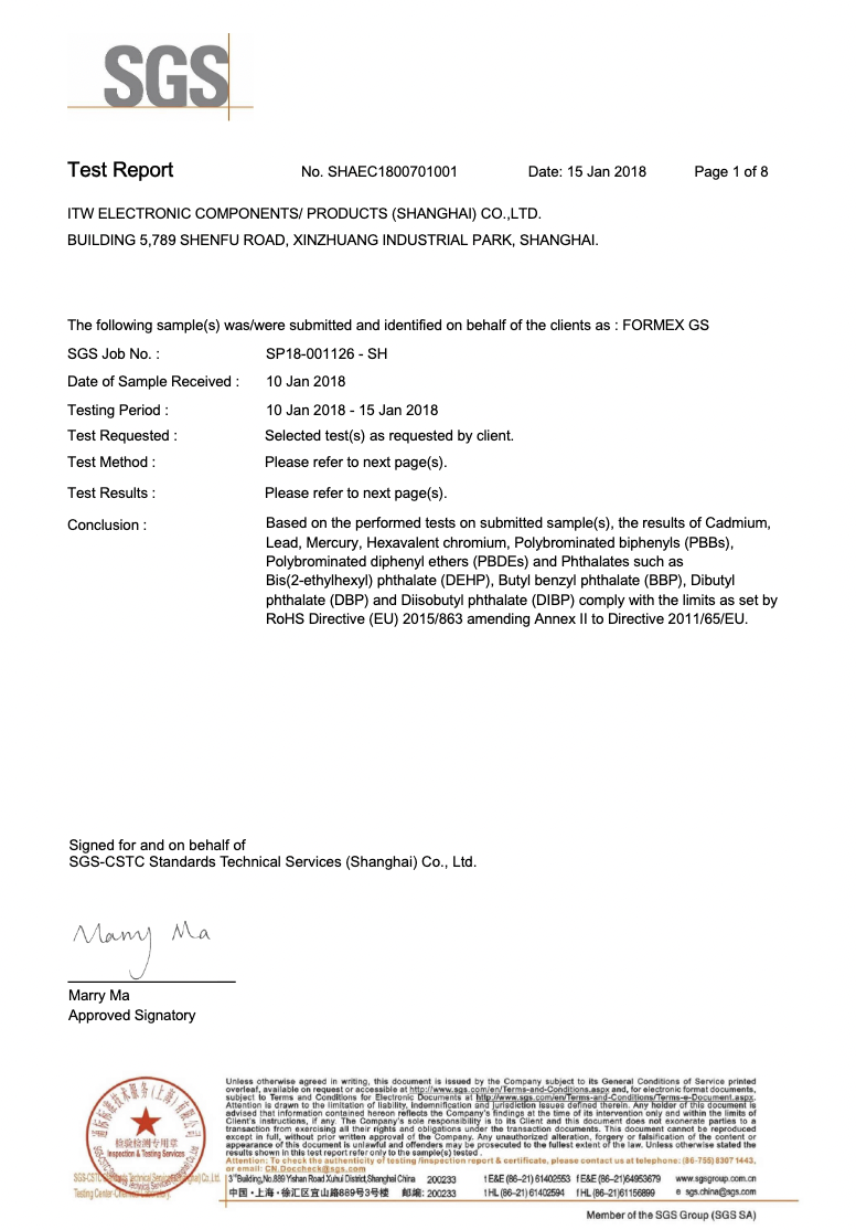 FORMEX GS ROHS,ROHS2.0,Halogen-20180105
