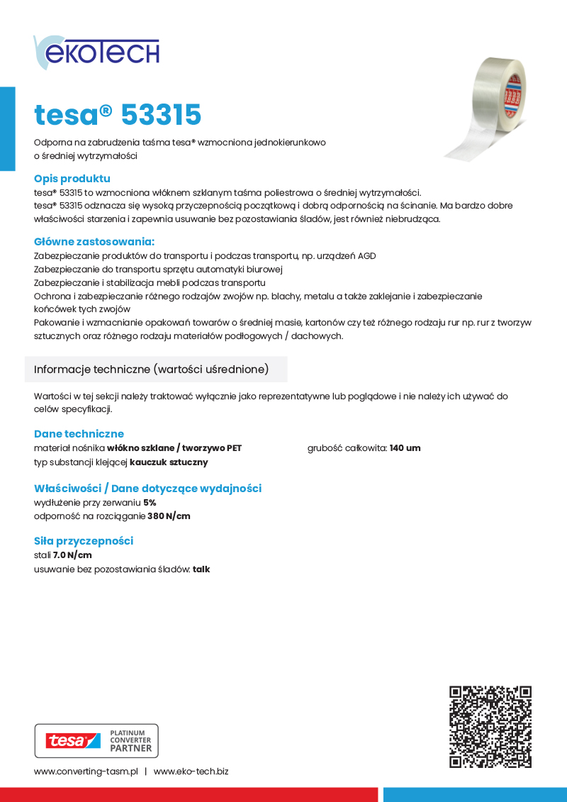 Tesa taśma wzmocniona 53315