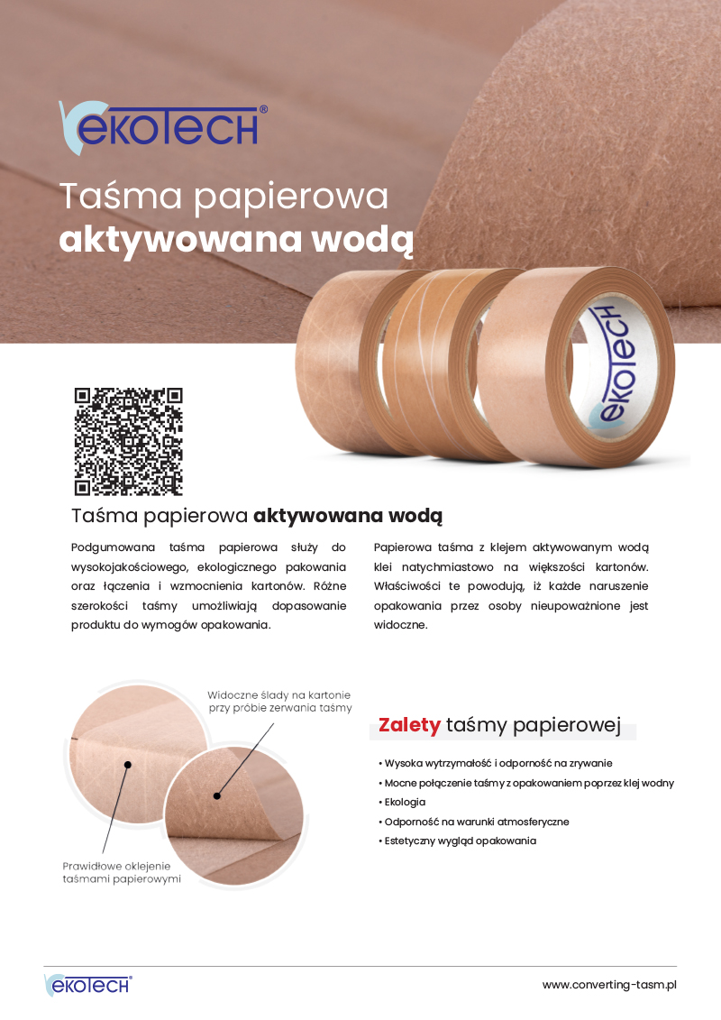 Taśma papierowa aktywowana wodą