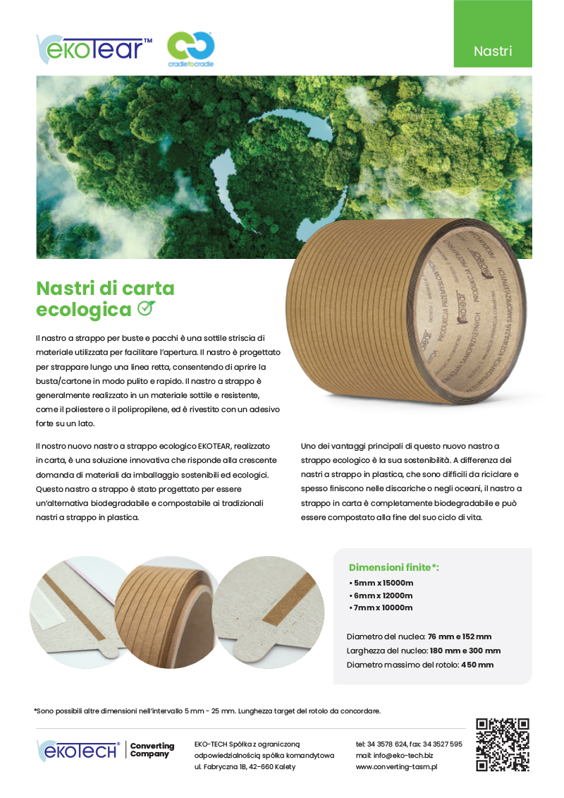 Nastri di carta ecologica Ekotear