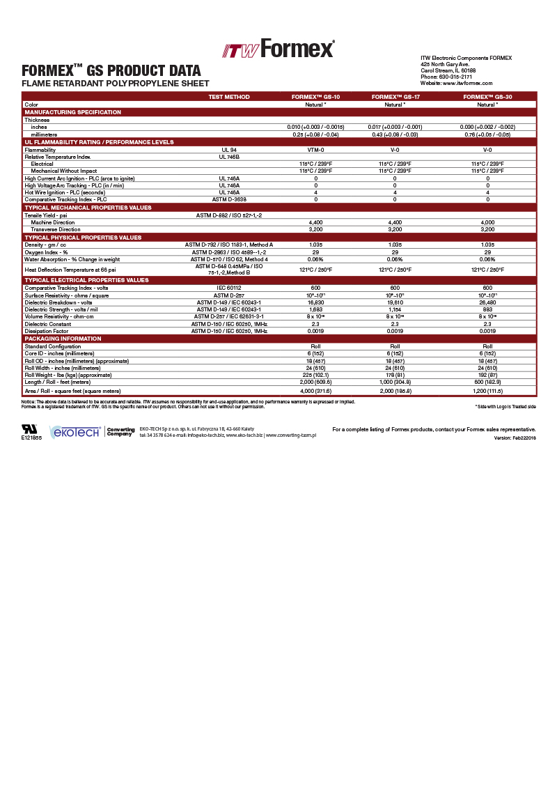 ormex GS Data Sheet