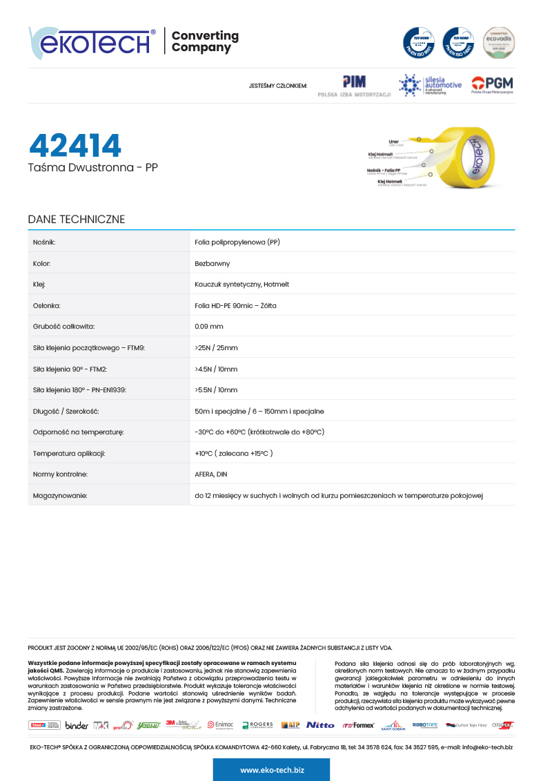Taśmy dwustronne foliowe - 42414