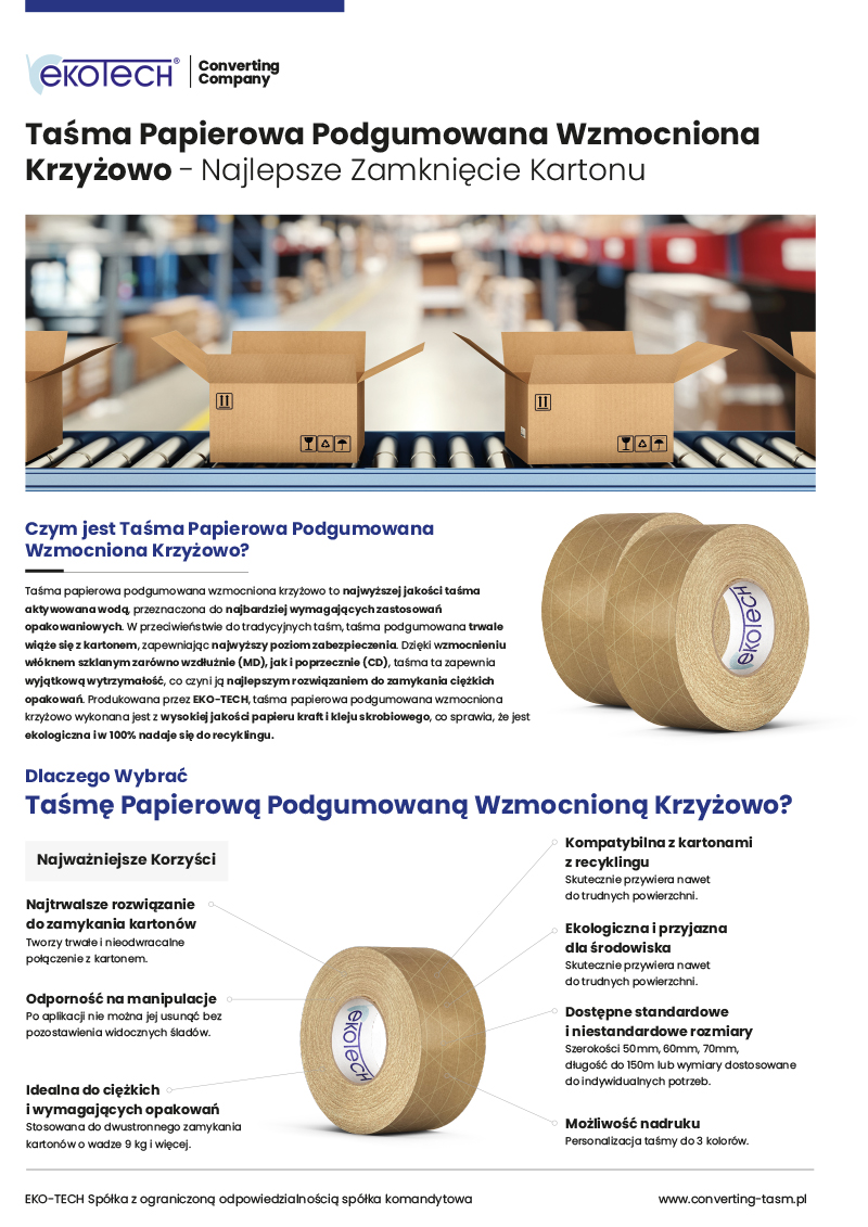 Taśma papierowa wzmocniona krzyżowo
