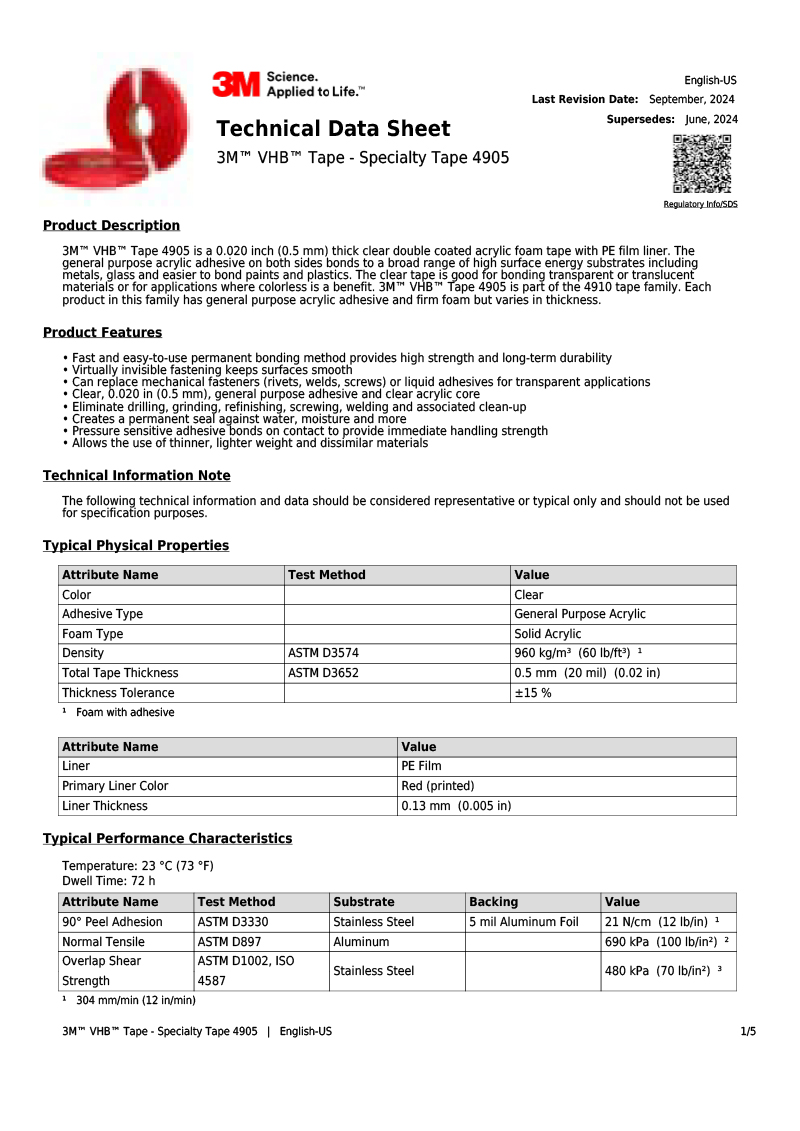 3M VHB Tape Specialty Tape