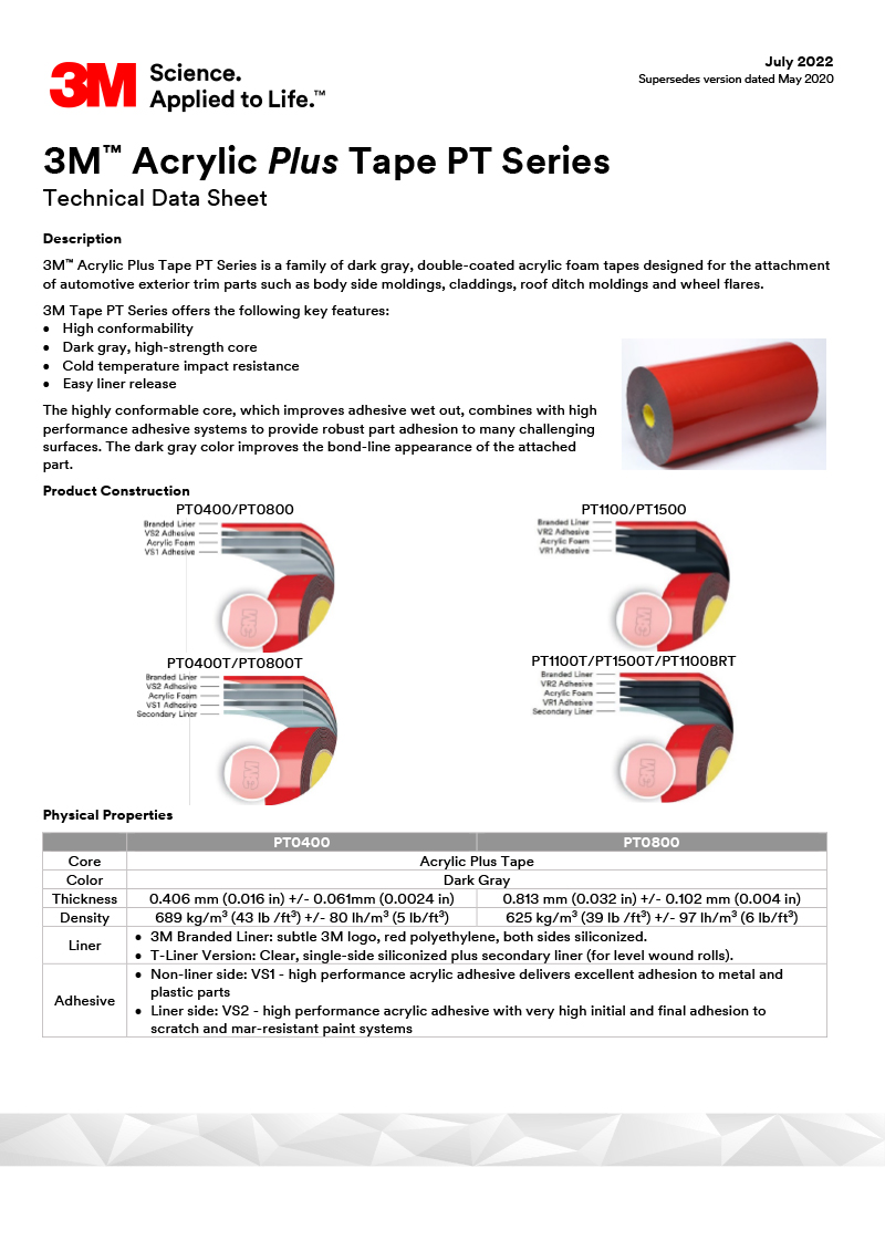 3M VHB PT Series 1100-1500