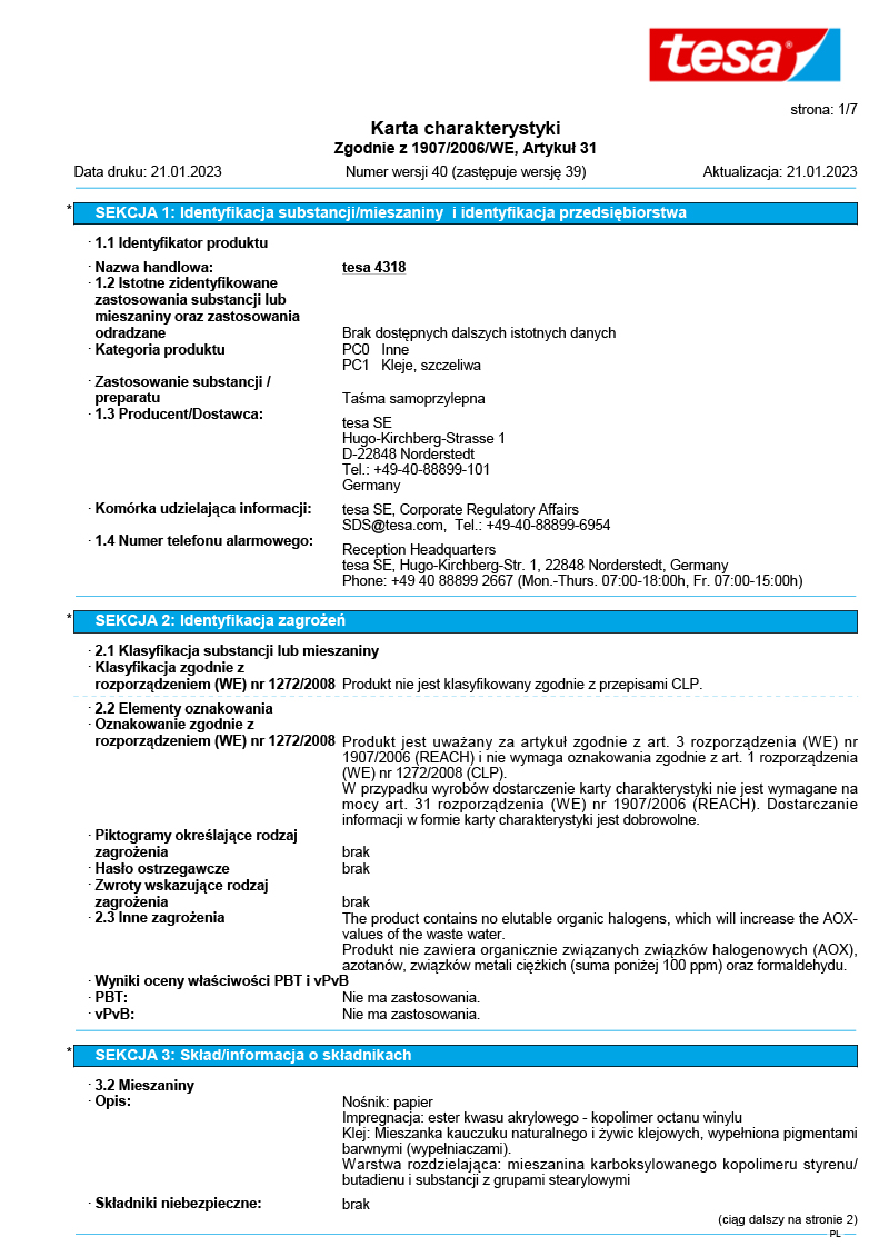 Tesa Taśma lakiernicza 4318