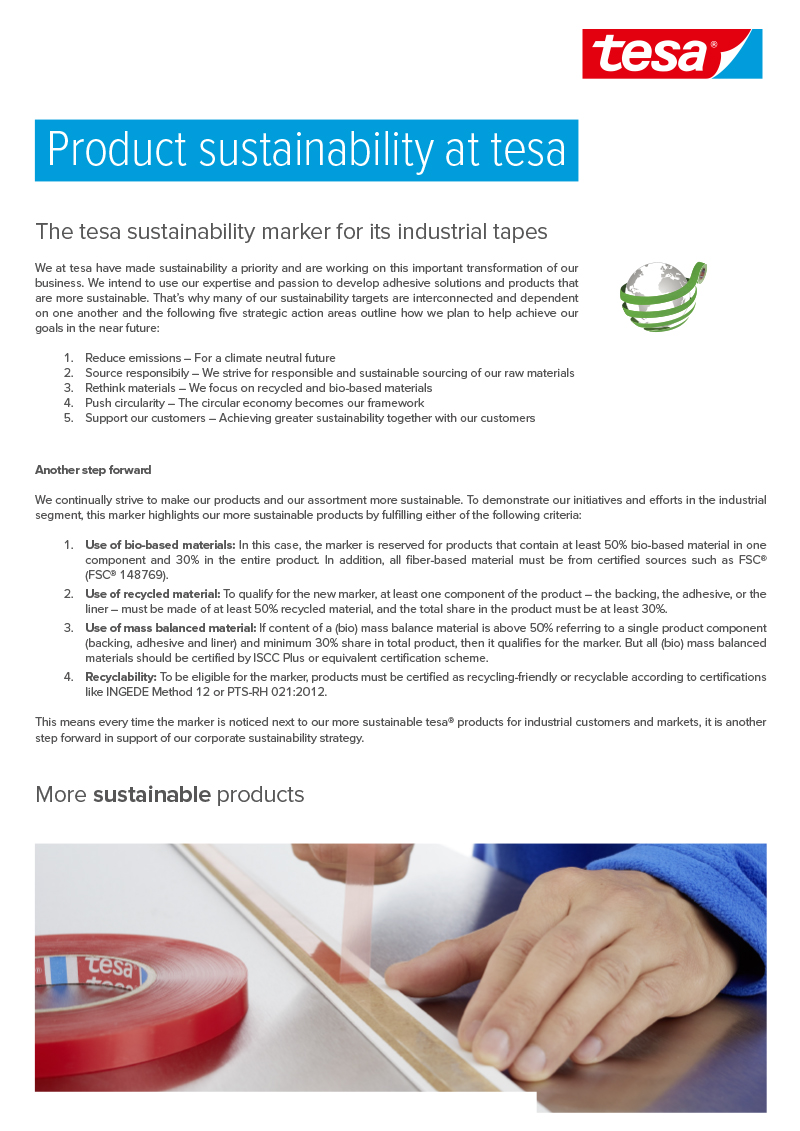 tesa® Sustainabillity Goals 2025