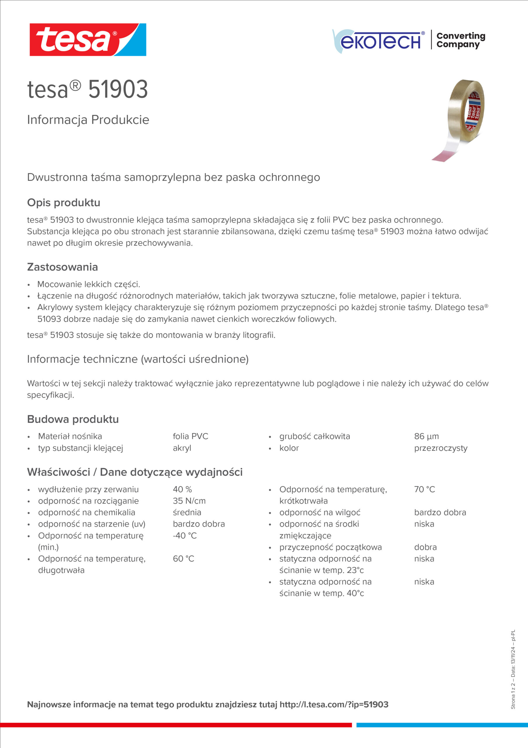 Eko-Tech Converting Company - converting-tasm-tasmy-dwustronne-tesa-51903-pl
