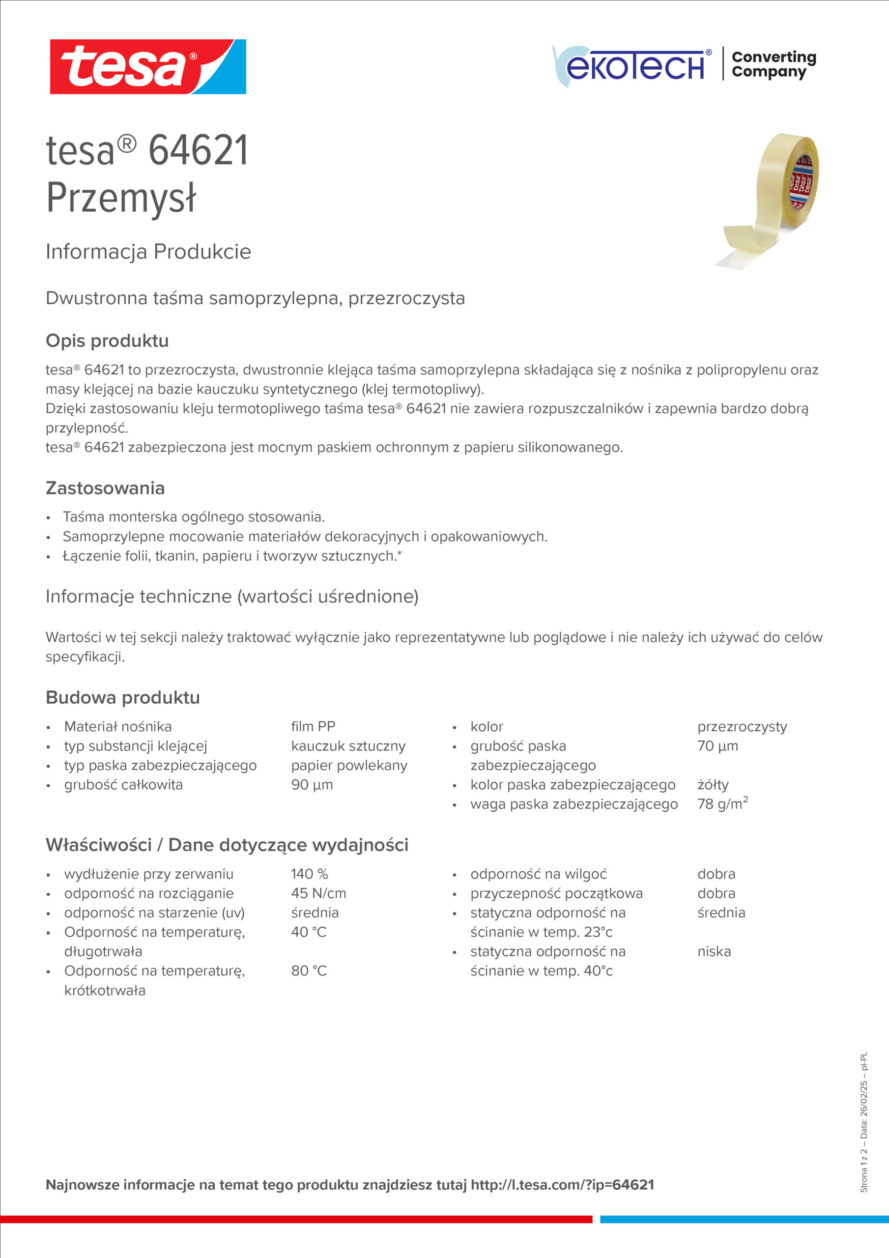 Eko-Tech Converting Company - converting-tasm-tasmy-dwustronne-tesa-64621-pl