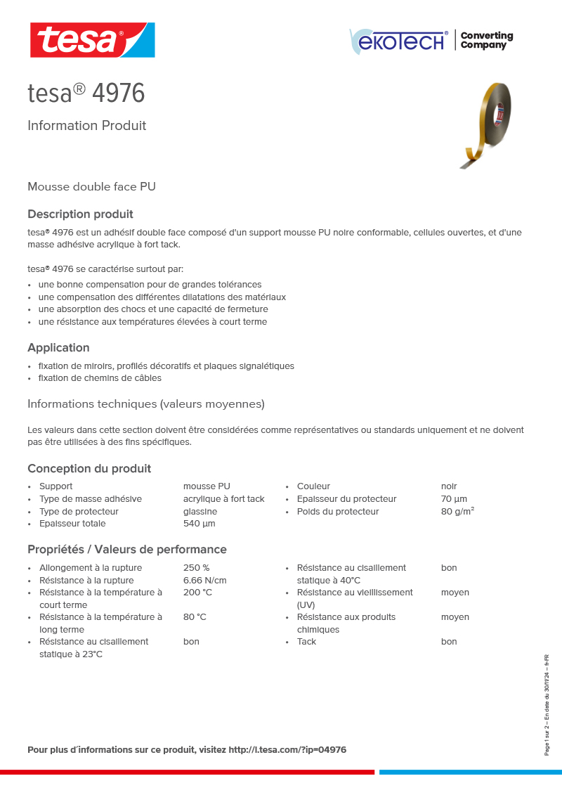 Product-information_tesa®-4976_fr-FR-ekotech