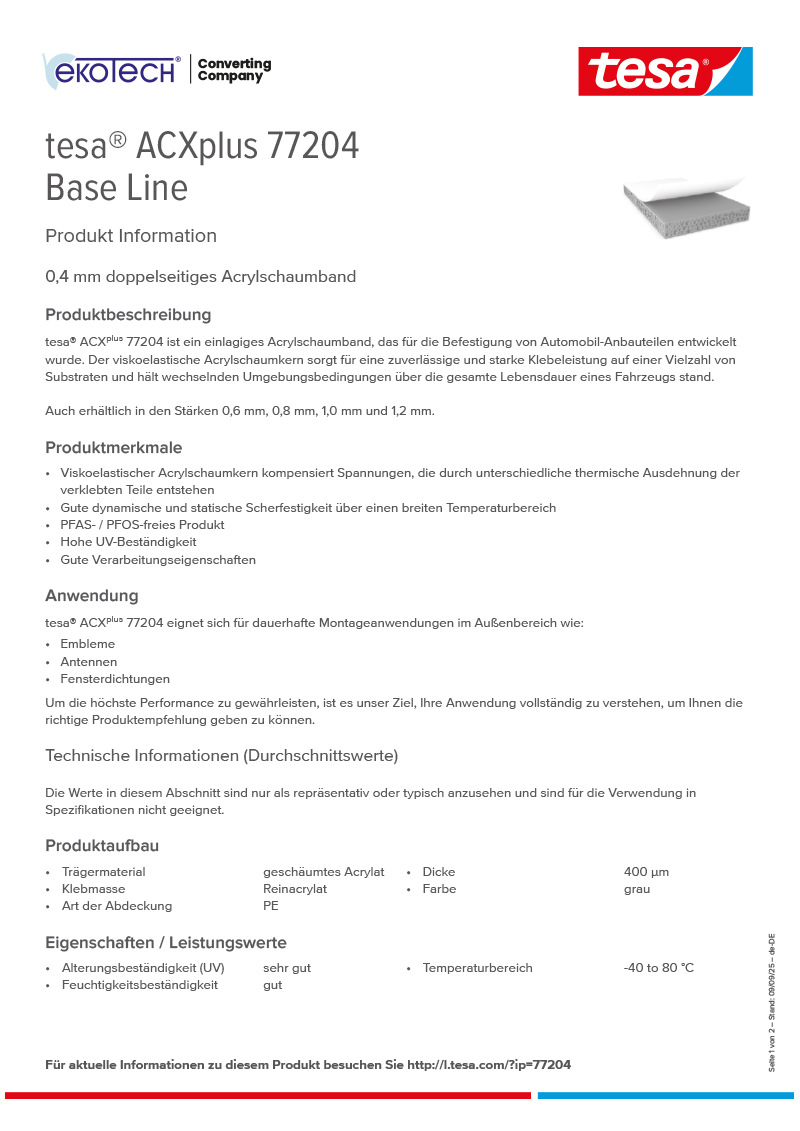 tesa® ACXplus 77204 Base Line