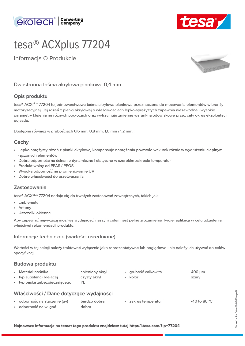 tesa® ACXplus 77204 Base Line