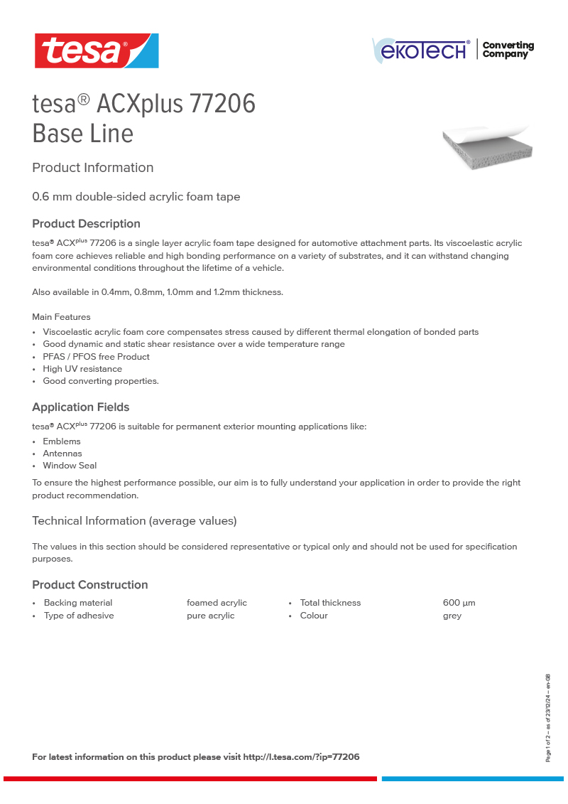 tesa® ACXplus 77206 Base Line