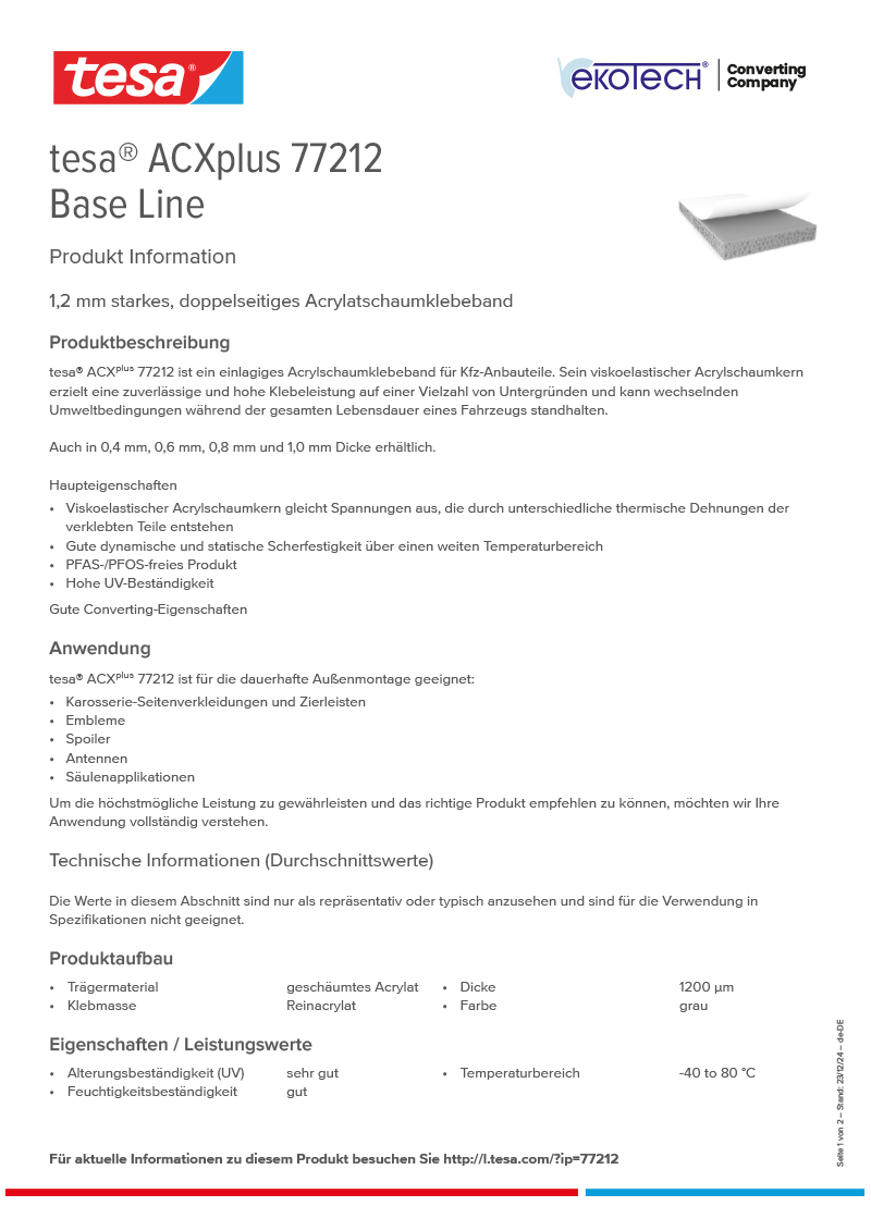 tesa® ACXplus 77212 Base Line 