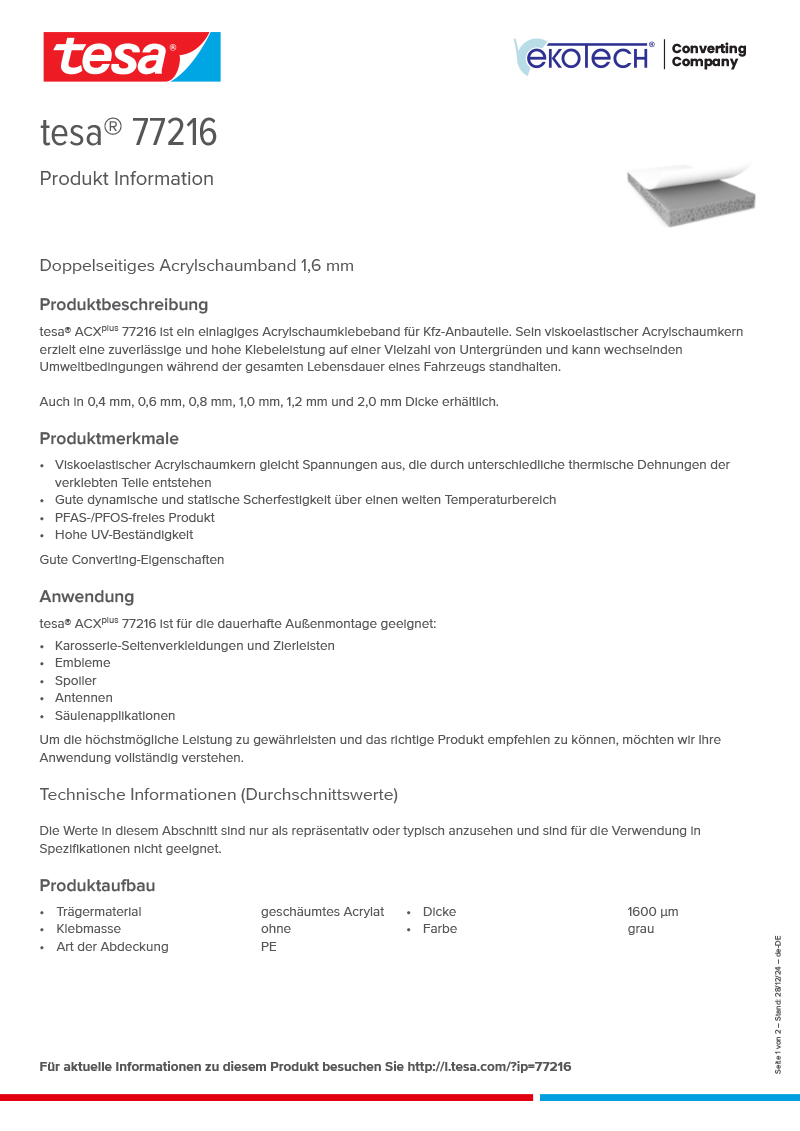 tesa® ACXplus 77216 Base Line