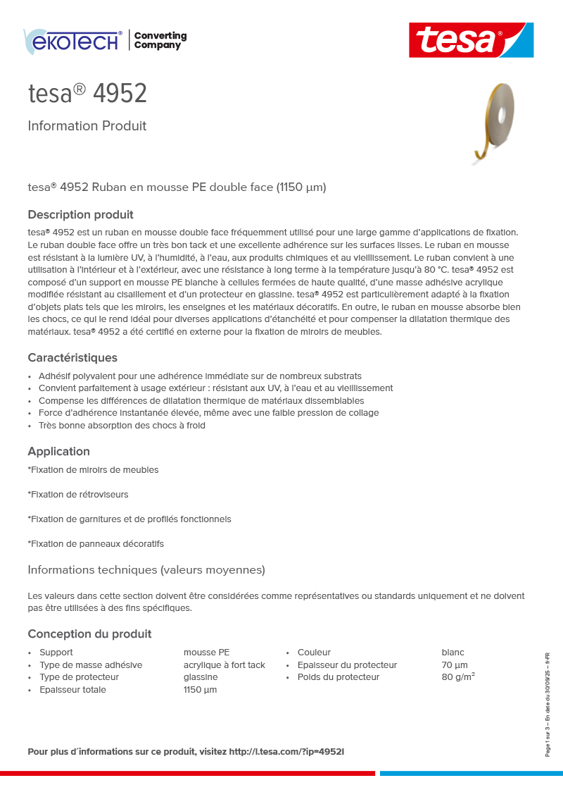 Product-information_tesa®-4952_fr-FR-ekotech