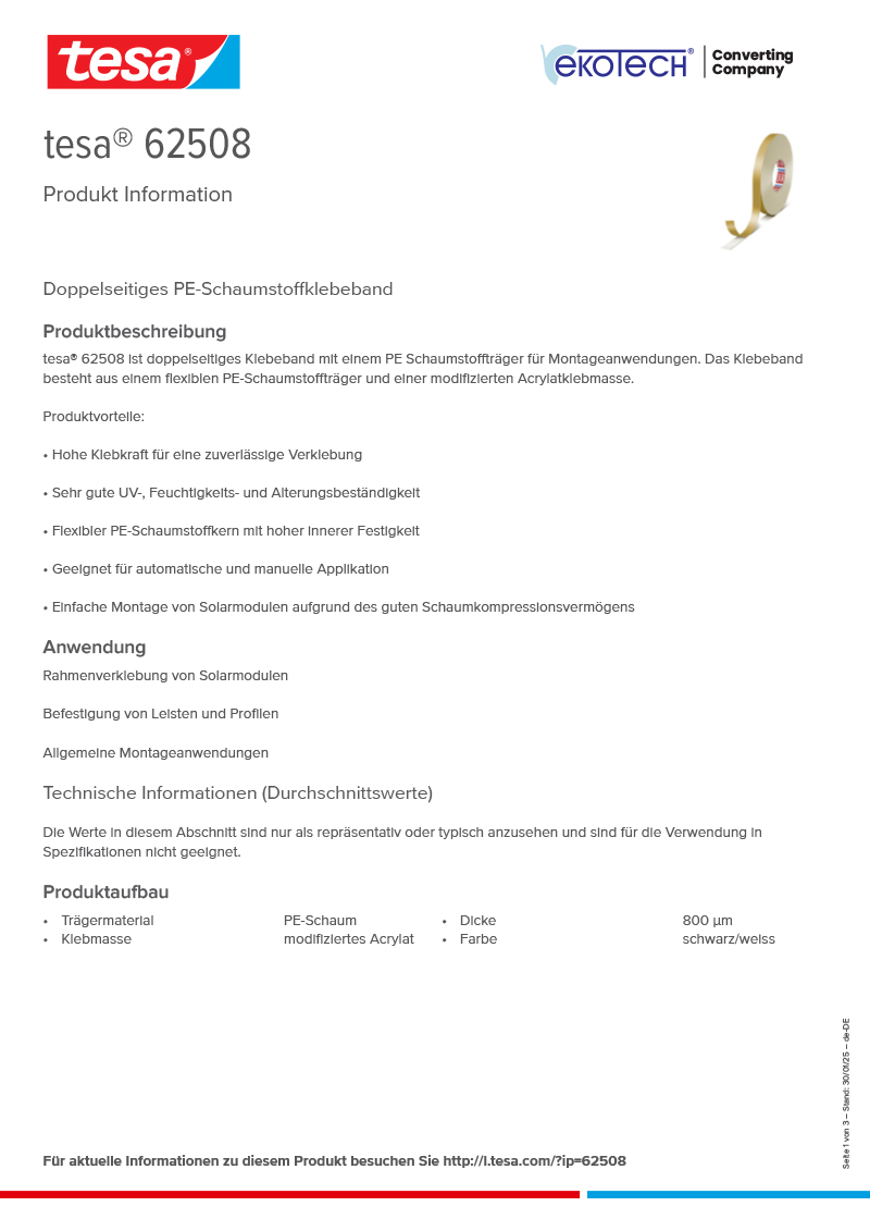 Product-information_tesa®-62508_de-DE-ekotech