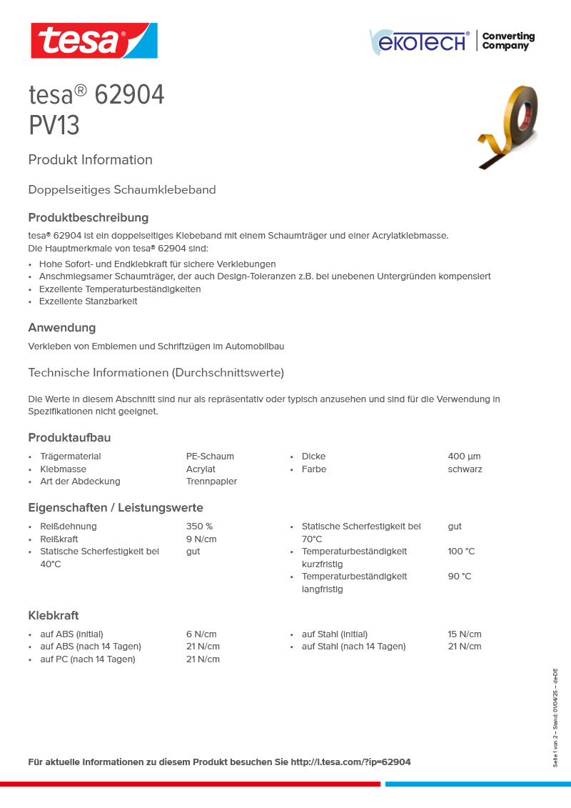 Product-information_tesa®-62904_de-DE-ekotech