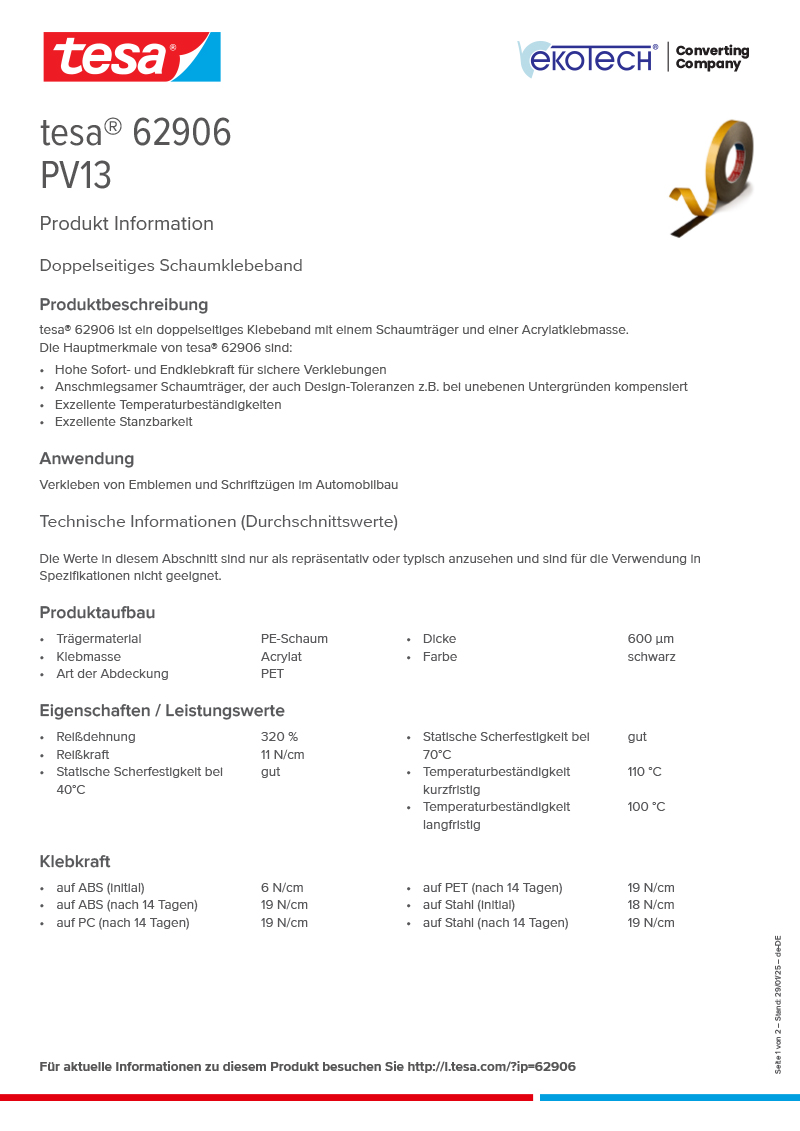 Product-information_tesa®-62906_de-DE-ekotech