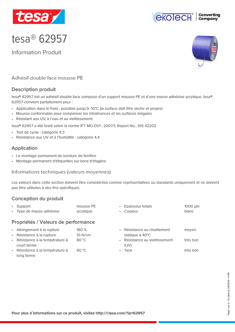 Product-information_tesa®-62957_fr-FR-ekotech