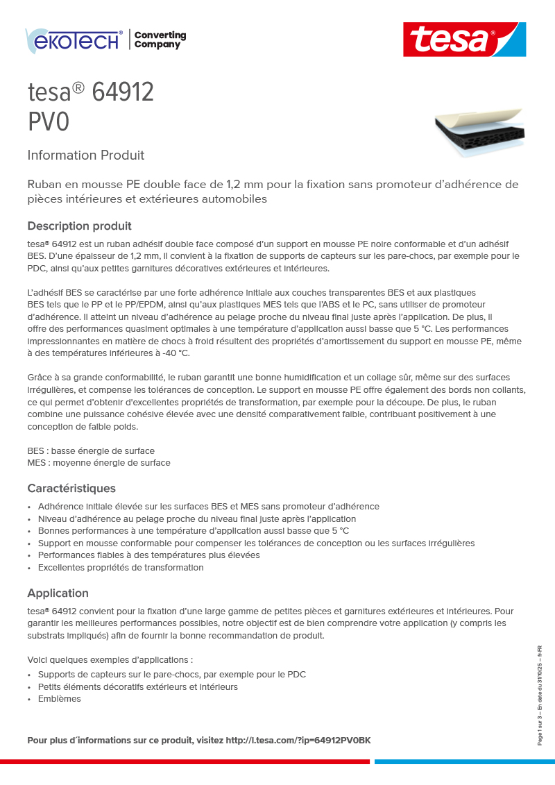 Product-information_tesa®-64912_fr-FR-ekotech