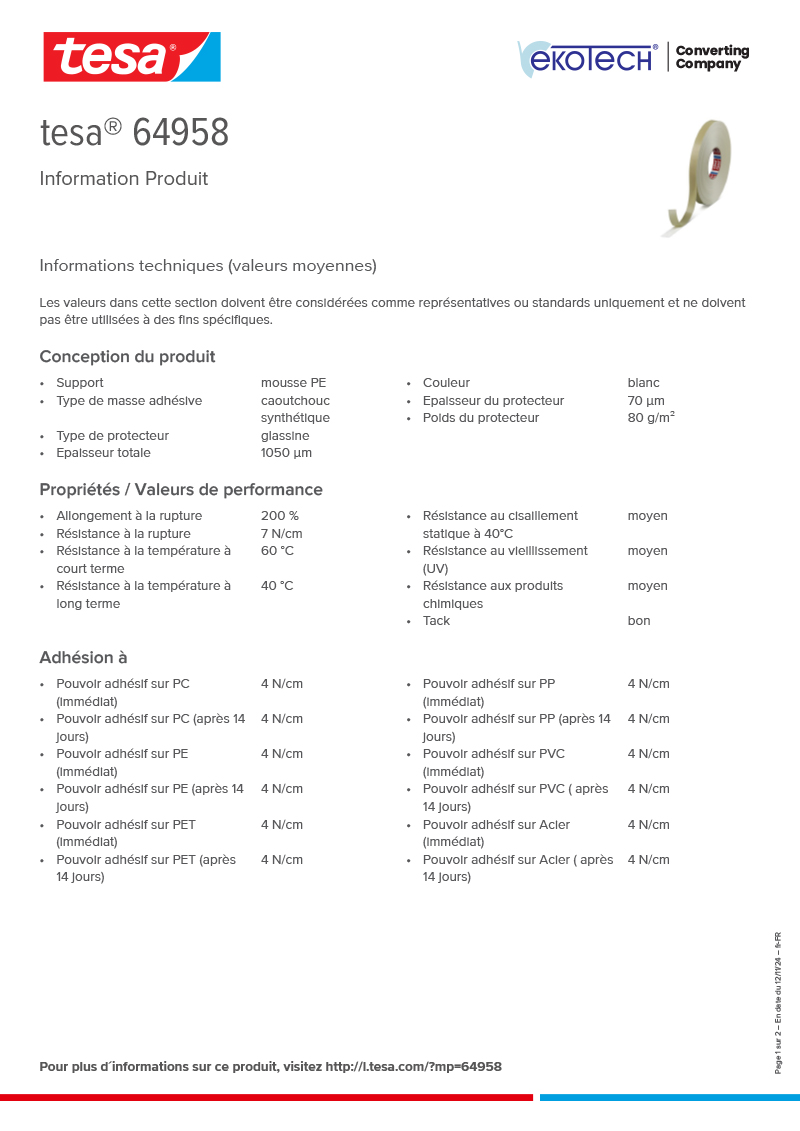 Product-information_tesa®-64958_fr-FR-ekotech