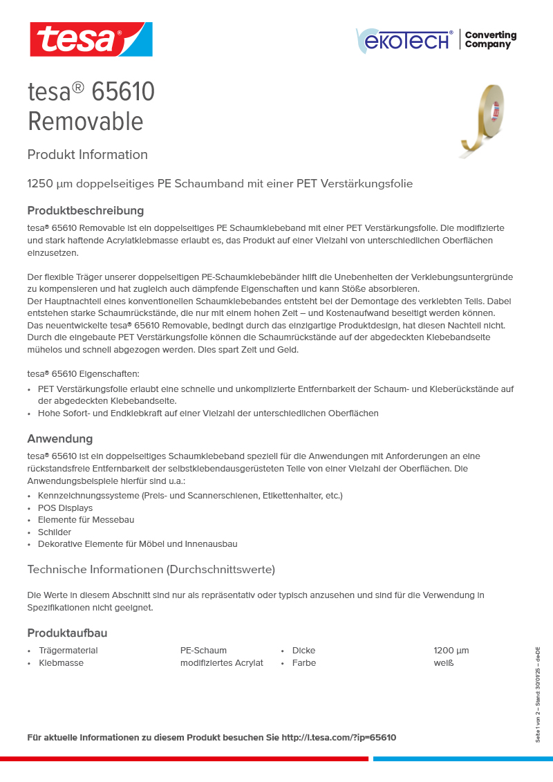Product-information_tesa®-65610_de-DE-ekotech