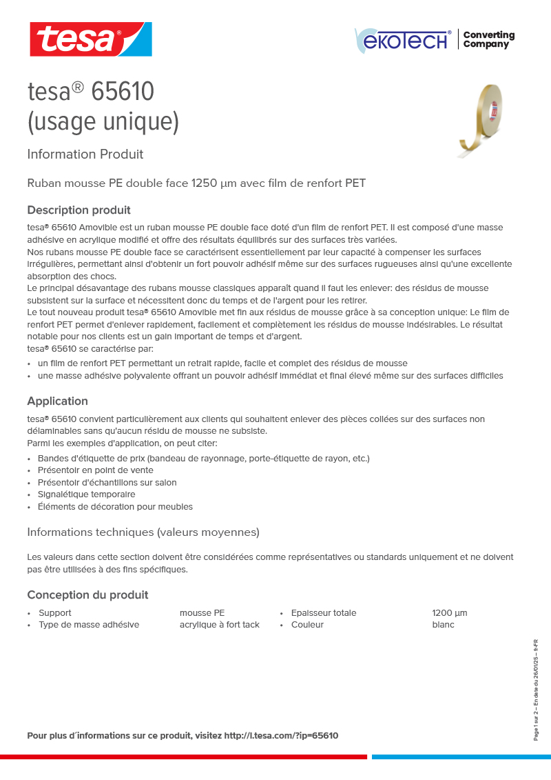 Product-information_tesa®-65610_fr-FR-ekotech