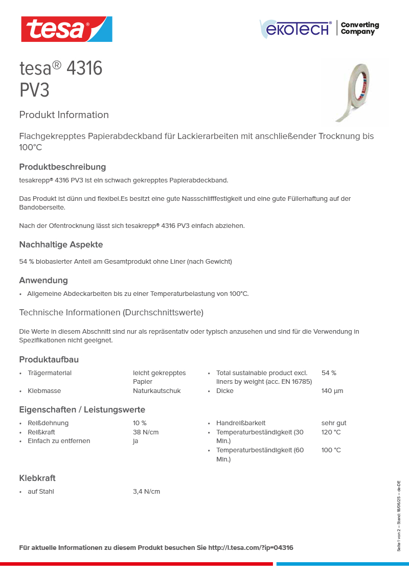 Product-information_tesa®-4316_de-DE-ekotech