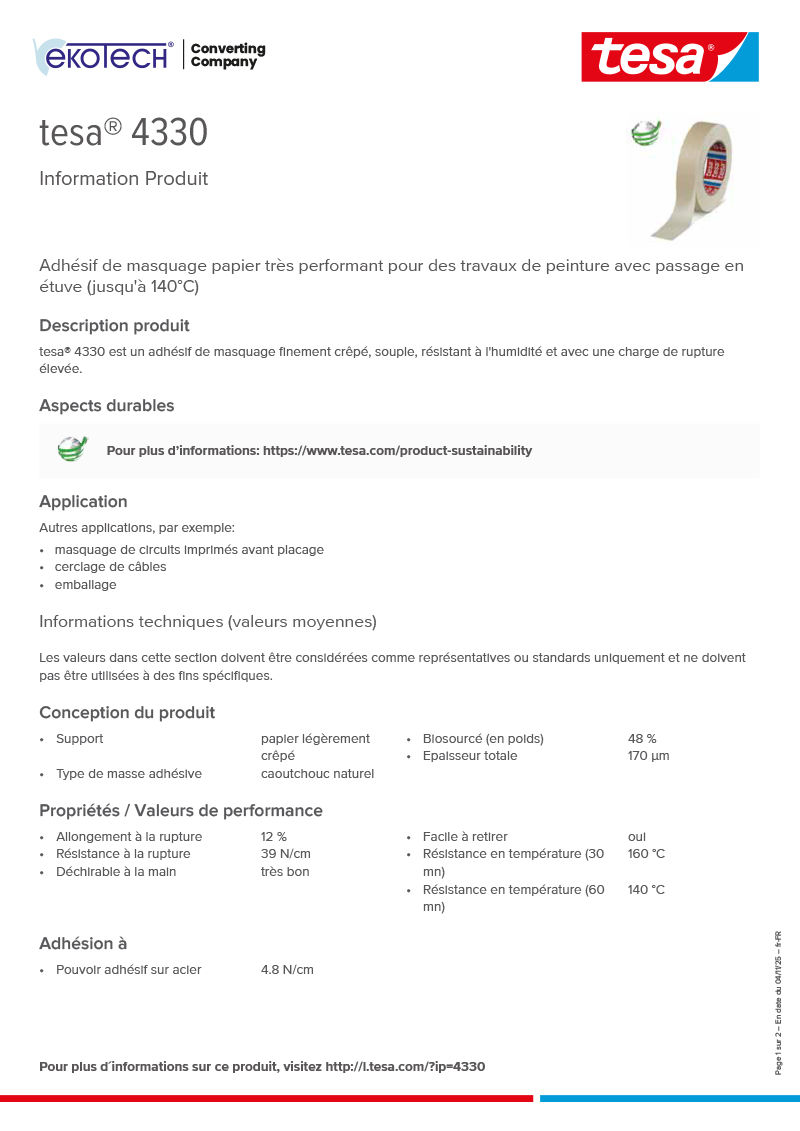 Product-information_tesa®-4330_fr-FR-ekotech
