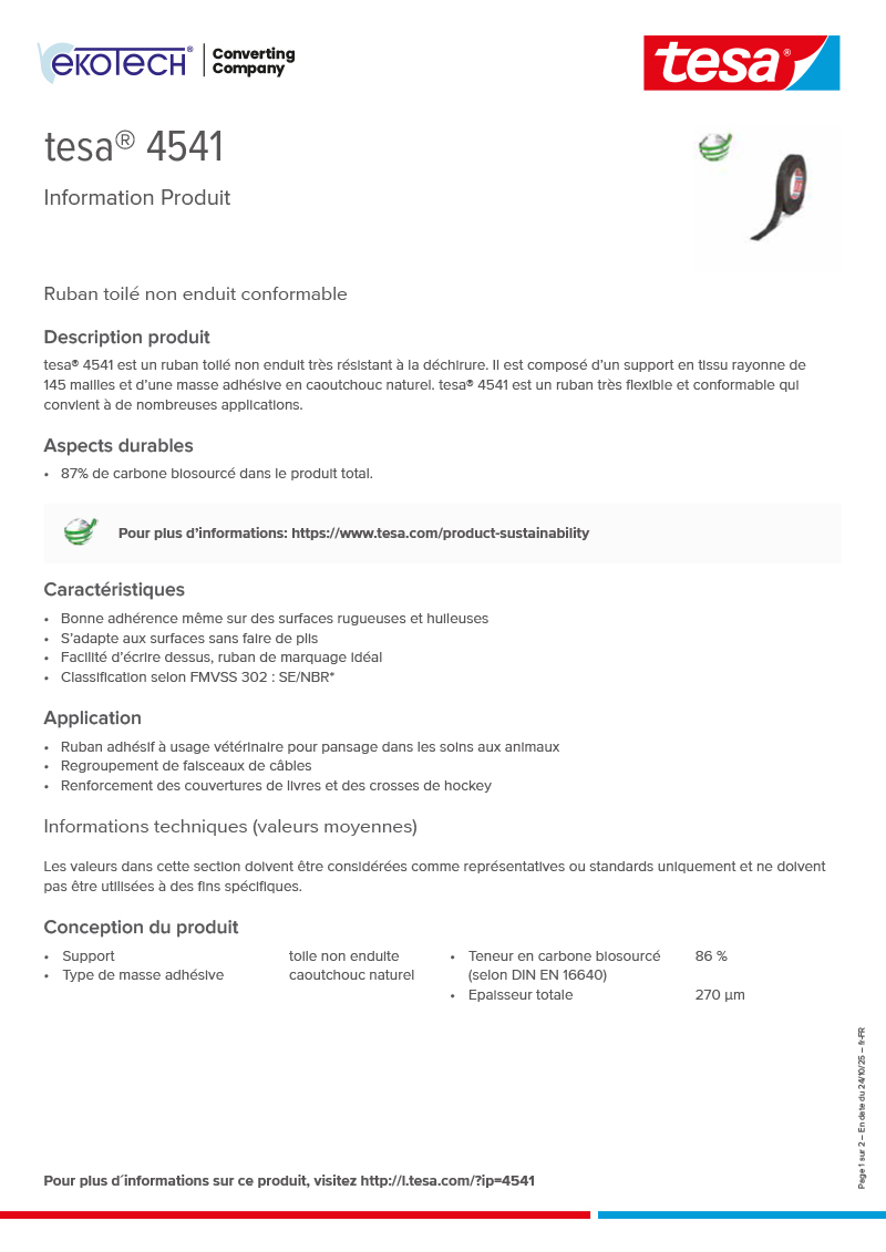 Product-information_tesa®-04541_fr-FR-ekotech