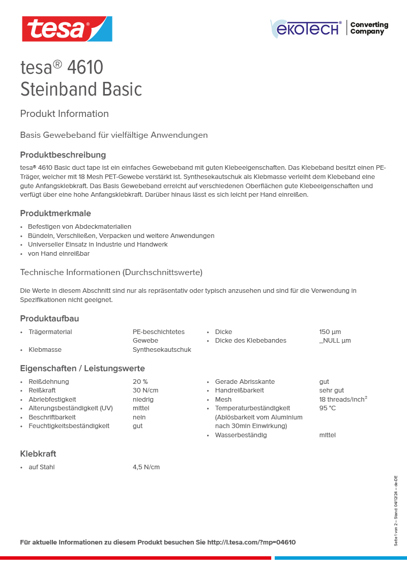Product-information_tesa®-04610_de-DE-ekotech
