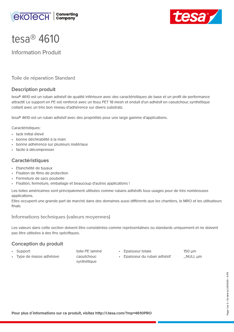 Product-information_tesa®-04610_fr-FR-ekotech
